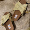 Beige cross slipper